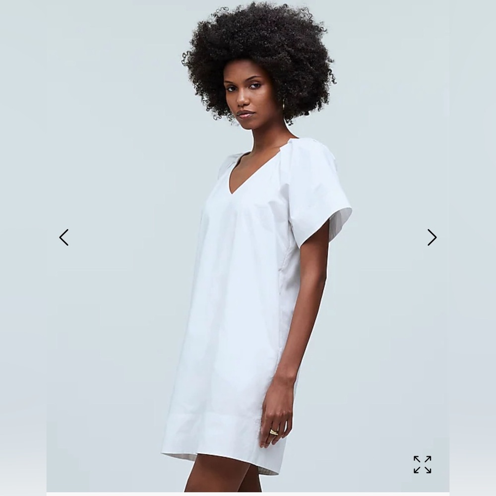 Madewell V-Neck Mini Shirtdress in white size XXL new with tags